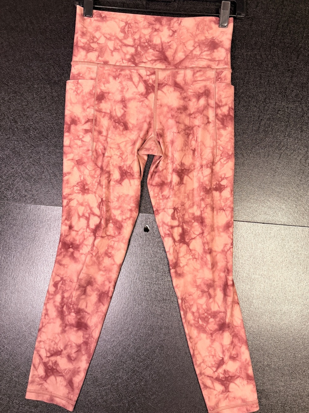 Athleta Rose Pink Tie-Dye High-Waist Leggings Sz S with Pockets